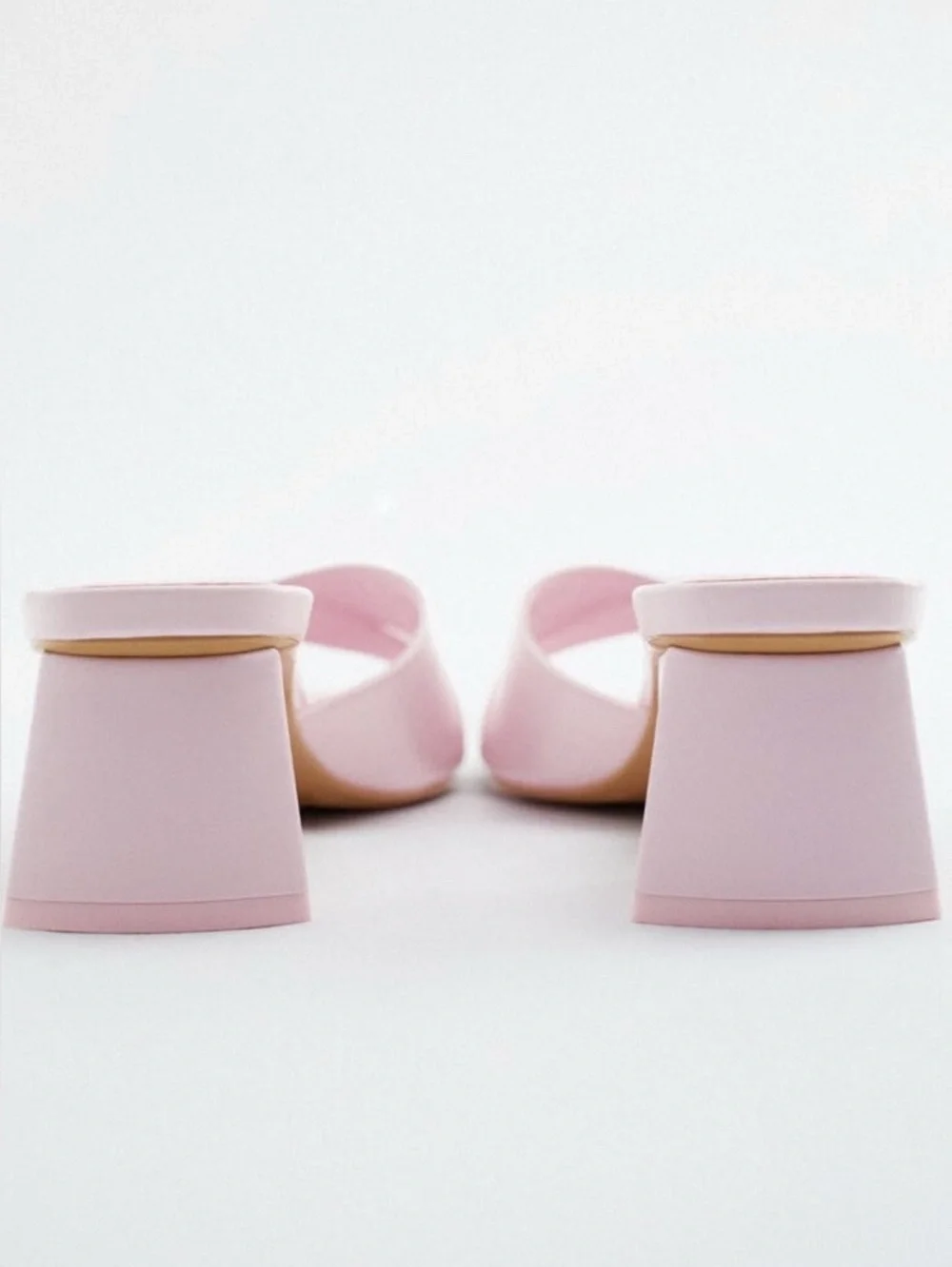 Zara MID HEIGHT BLOCK HEEL SANDALS. Pink. Size 6.5. New with Tags. - Picture 3 of 4